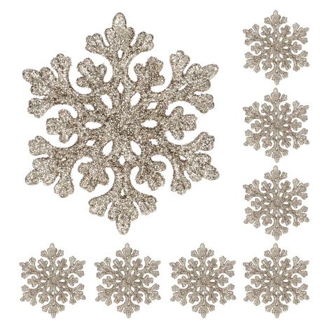 Weihnachtsbaumschmuck Christbaumanhänger 8 Stück Schneeflocke 6 cm gold