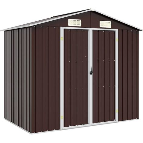 Cobertizo de jardín acero galvanizado marrón 205x129x183 cm vidaXL