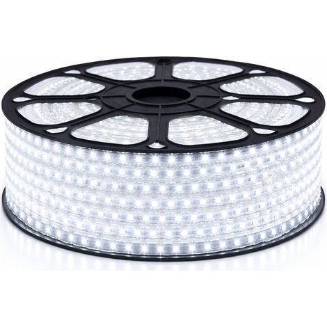 Sysled – Ruban LED blanc froid 6000K étanche IP68 – Longueur 25 mètres – 16W/m, 1680 lumens – Pour chantiers humides et extérieurs