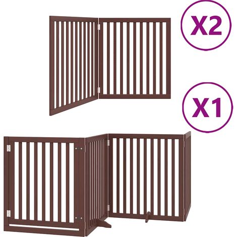 Maison Exclusive - Cancello Cani Porta Pieghevole Marrone 8 Pannelli 640cm Pioppo