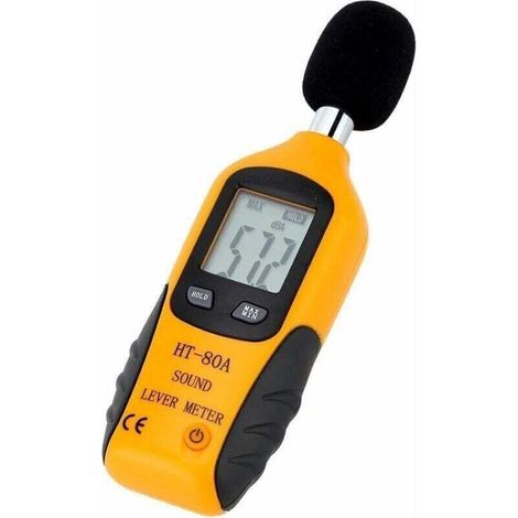 Professional sound level meter 30-130 dBA - decibel meter with backlit display (battery included)