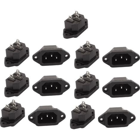 13Pcs AC250V 10A-Stecker 3 Klemmen Schalttafeleinbau IEC320 C14 Power Adapter-Anschluss (b97e9cbb...