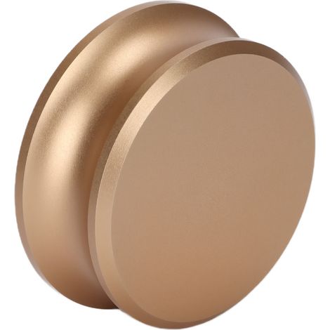 Plattenspieler-Gewichtsstabilisator, Aluminium, schwarz, mit Plattenspielerklemme (gold). (1/5)