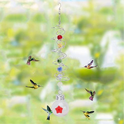 Dispensador de colibríes en espiral – Económico, 30 cm, hecho de hierro y plástico. (1/5)