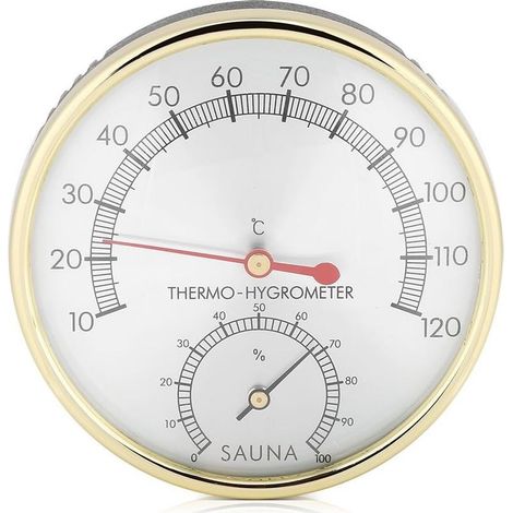 Thermomètre Hygrothermographe 2 en 1 pour Sauna, Accessoires de Sauna pour Maisons, Bureaux, Ateliers, écoles, Marchés, Entrepôts- (1/5)