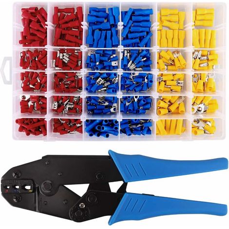 Pince à Sertir et 500 Cosses Électriques pour Voiture – Kit Connecteurs Universels (1/4)