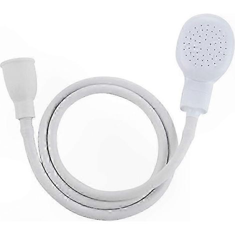 Pommeau de douche réglable en plastique avec flexible de 1 mètre, compatible universel avec robinets d'évier, parfait pour laver les cheveux à domicile, baigner bébé, nettoyer les animaux et usage WC. (1/4)