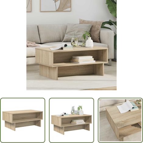 Holzwerkstoff Couchtisch - Couchtisch Sonoma-Eiche 80 x 46 x 35 cm Holzwerkstoff (1/5)