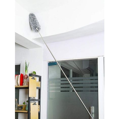 Teleskopierbarer und ausziehbarer Mikrofaser-Staubwedel zur Reinigung von Ventilatoren an hohen Decken, Jalousien, Spinnweben und Autos (1/5)