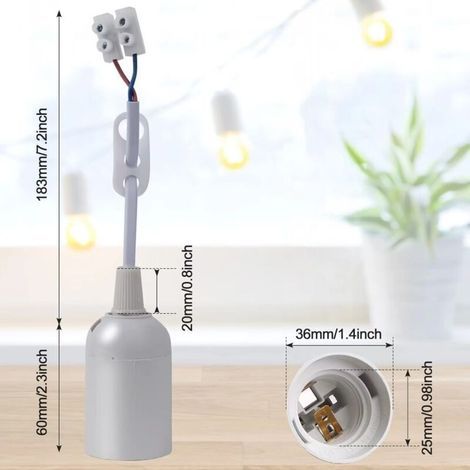 20 Piأ¨ces Douille de Lampe E27 Support Ampoule avec Testeur de Phase, Base de Lumiأ¨re Douille de Suspension Douille de Chantier Rأ©novation Douille de Rechange Douille de Bأ¢timent (1/3)