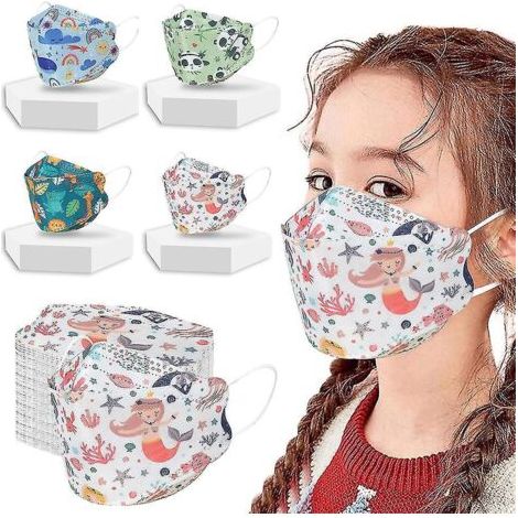 Masques pour enfants KF94, masques KN95, masques de protection, masques jetables KF94 à motifs de dessins animés - Lot de 50 (1/5)