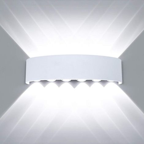 Lámpara de pared LED moderna e impermeable, aplique de pared con luz ascendente/descendente, bañador de pared LED de aluminio, para interiores/exteriores, para baño, dormitorio, pasillo, sala de estar (1/3)