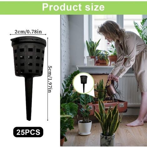 Panier à engrais pour la croissance des plantes, 25 paniers à engrais en treillis métallique, panier à outils de jardin en plastique réutilisable, panier de plantation pour le jardin. (1/4)