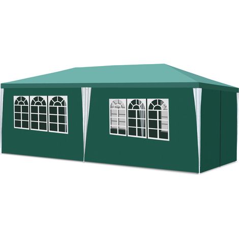 Wolketon Tente pergola extérieure 3x6 m Vert, abri de jardin avec bâche PE anti-UV et armature métal