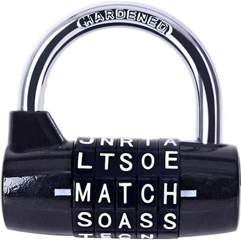 Cadenas à combinaison 5 chiffres pour casier sport, serrure sécurité école gymnase, antivol à code lettres pour vestiaire, cadenas robuste réglable, équipement sportif. (1/5)