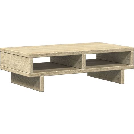Support de moniteur table meuble bureau sonoma 50 x 27 x 15 cm bois d'ingénierie marron