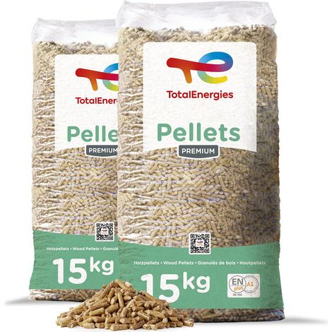 TotalEnergies ENplus A1 Holzpellets Weichholz 15kg x 2 Sack 30kg