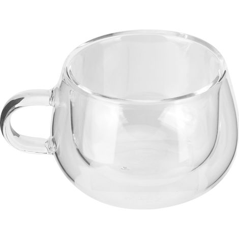 Tasse à café transparente en verre double paroi de 150 ml avec anse, idéale pour la maison, la cuisine ou un anniversaire. (1/5)