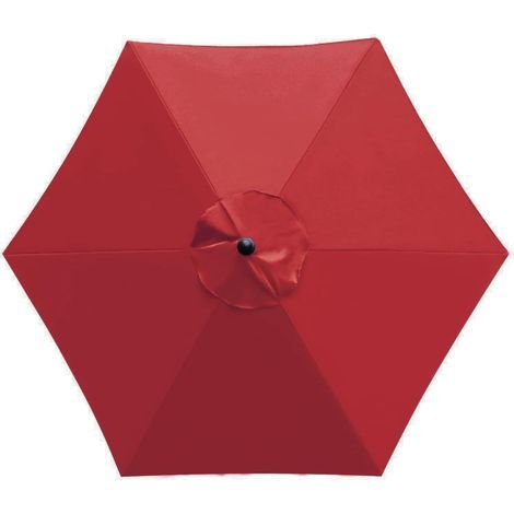 Sonnenschirmdach (2 m) mit 6 Streben, Ersatzdach für Terrasse/Garten/Pool, rot (1/5)