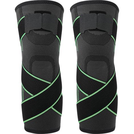 Genouillère De Sport - Protection Chaleur Basket Extérieur - Nylon Spandex Latex - Taille S Vert (1/5)