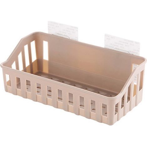 Support Mural - Organisateur De Rangement Pour Salle De Bain Et Cuisine - Fixation Sans Perçage Sur Miroir Ou Carrelage - 27 X 11 X 9 Cm - 1 Pièce (1/4)
