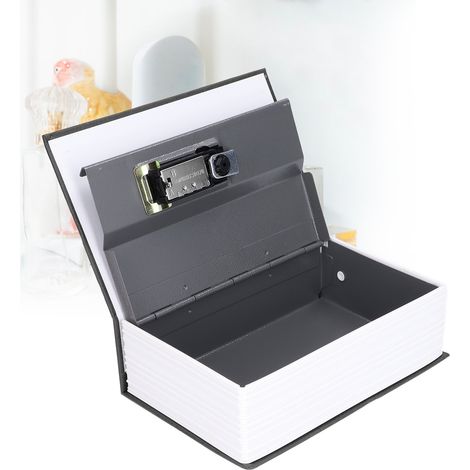 Sécurité Boîte Forte Livre Classique en Métal Coffret Secret à Code Password Type Stockage Familiale Box Noir 18cm (1/5)