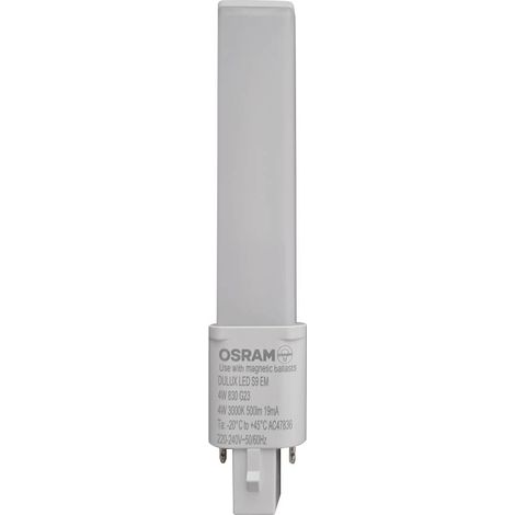 Osram – Tube led culot G23 4.5W 450 lumen blanc chaud 3000K – Remplacement fluocompact 9W – Alimentation 230V AC – Durée de vie 30000h