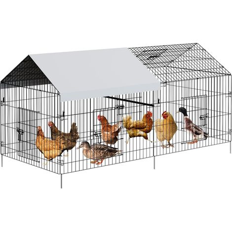 Lunsy – Enclos poulailler extérieur 2.18x1x1m – Acier galvanisé – Serrure sécurisée – Protection contre intempéries – Accès facile pour 8 à 10 poules (1/5)