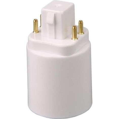 Useled - Adaptateur G24 (4 broches) vers E27 - Adaptateur de lampe LED Gx24Q vers E27 - Douille 4 broches - Lot de 2 pièces (1/4)
