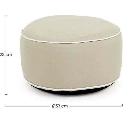 POUF IDROREPELLENTE RIHANNA GONFIABILE BEIGE DIAMETRO 53 H.23 SFODERABILE