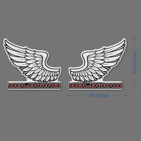 Autocollants/logos/symboles Gold Wing pour Honda Goldwing GL1800, 1100, 1200 et 1500 Tour F6B GL 1800 - Emblème, autocollant de carénage latéral
