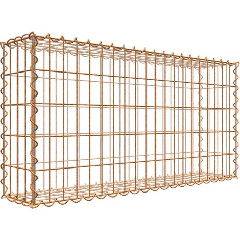 Gabiondeco - Gabion aspect rouille 100 cm x 50 cm x 20 cm (L x H x P). taille des mailles 5 x 10 cm. formation de rouille naturelle en cours - Made in Germany (1/3)