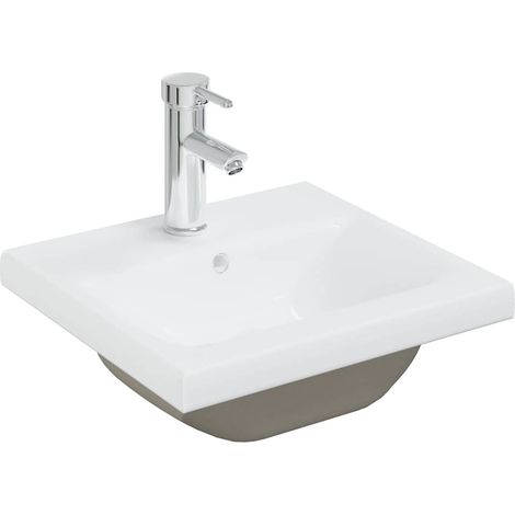 Lavabo encastré Vasque à poser Luxueux, Bac à laver, avec robinet 42x39x18 cm Céramique Blanc OIB1471E (1/5)