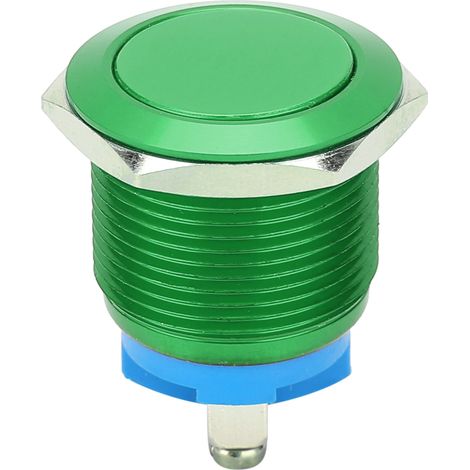 Interrupteur À Bouton Poussoir Métal 19mm Vert - Auto-Réarmable - Étanche Ip67 - Pour Panneau De Contrôle Industriel - Lot De 1 (1/5)