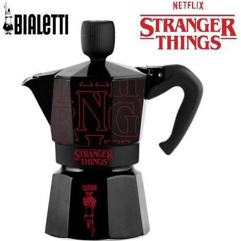 Cafetiere italienne - BIALETTI - Moka express - Collection Stranger Things - 6 tasses - 270 ml - Noir / Rouge