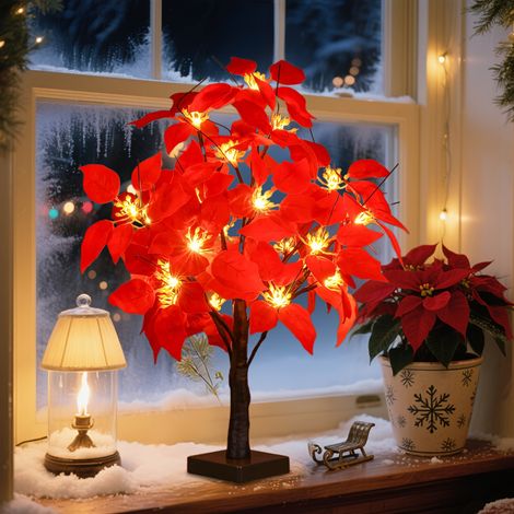1 Lampe Fleur de Noël, Éclairage de Table avec Options Piles et USB, Idéale pour Décorations Festives, Mariages & Chambre à Coucher, Lumière Nuit (1/5)