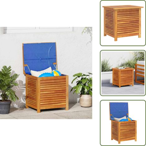 Coussin de rangement - vidaXL Boîte de rangement de jardin persiennes 60x50x56cm bois acacia - Sac imperméable