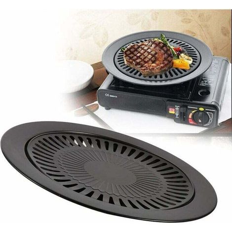 Cocina de gas coreana de 32 cm – Asador giratorio de acero inoable – Bandeja recogegrasa antiadherente para cocinar en interiores y exteriores (1/4)