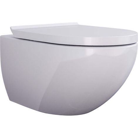 BERNSTEIN - vaso sospeso senza brida, sportello con chiusura ammortizzata- Bianco lucido - 36.5x32x57.5 (LxAxP) - E-9030 Bianco lucido (1/5)