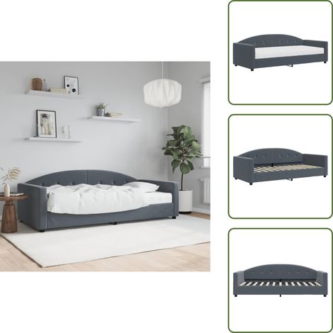 Sofá cama terciopelo - vidaXL Sofá cama con colchón terciopelo gris oscuro 90x200 cm - Sofá cama gris oscuro