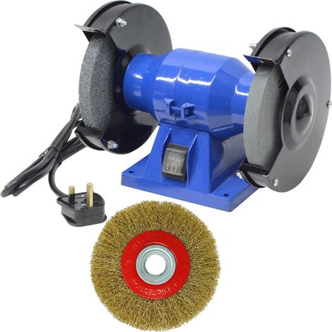 Dapetz ® Bench Grinder 2980 RPM – 230V 150W Electric Grinder Polisher with Coarse & Fine Grinding Wheels Wire Wheel Brush 150mm for Sharpening, Grinding & Polishing Tools (1/5)
