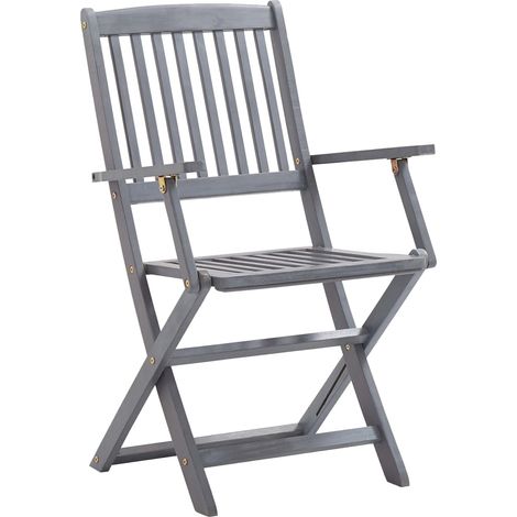 INLIFE Chaises pliables d'extérieur 2 pcs Bois d'acacia solide (1/5)