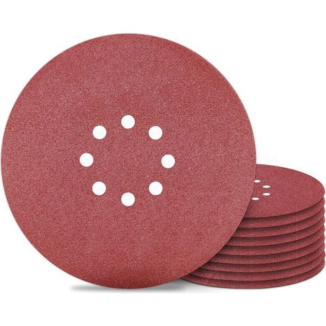 225-mm-Schleifscheibe, 8-Loch-Schleifpapier, Körnung 180, für Wandschleifer, 10 Stück (1/5)