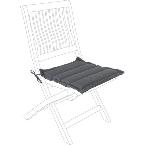 Gestepptes Sitzkissen nur für Außen- und Gartenstühle, wasserabweisend -Rauchfarben / 1 Stück (1/4)