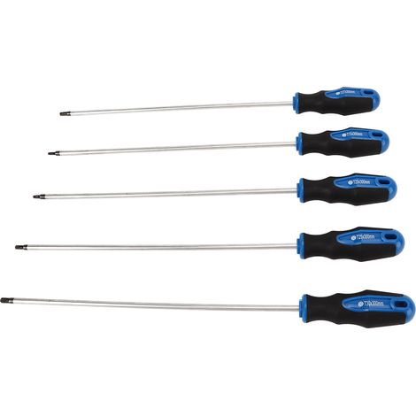 5-teiliges magnetisches Schraubendreher-Set, 40 cm, mit Stern- und Sechskantbits mit Zentrierloch, robustem und komfortablem Griff, für Auto und Heimwerkerarbeiten. (1/5)