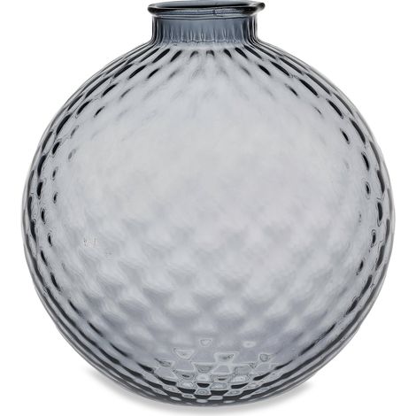 "Vaso artigianale SFERA BEVANDA in vetro di Murano grigio freddo 25 cm" (1/2)