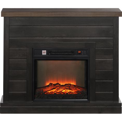 HOMCOM Caminetto Elettrico 1800W con Effetto Fiamma a 3 Intensità Grigio Scuro (1/5)