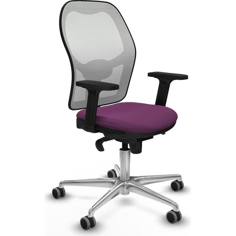 Jorquera sincro malla blanca similpiel morado brazos 2D base aluminio ruedas 65mm engomada (1/5)