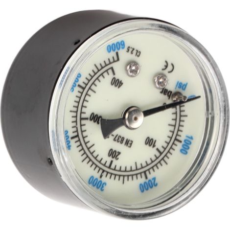 Manomètre de pression de CO2 6000 psi, filetage 1/8 NPT, manomètre d'air à double échelle, indicateur lumineux de dioxyde de carbone (1/5)