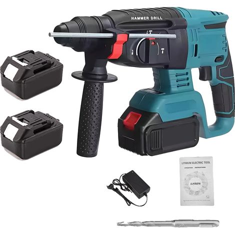 Trapano a percussione elettrico, motore brushless, alimentazione a batteria da 21 V, con 2 batterie, UE (1/2)